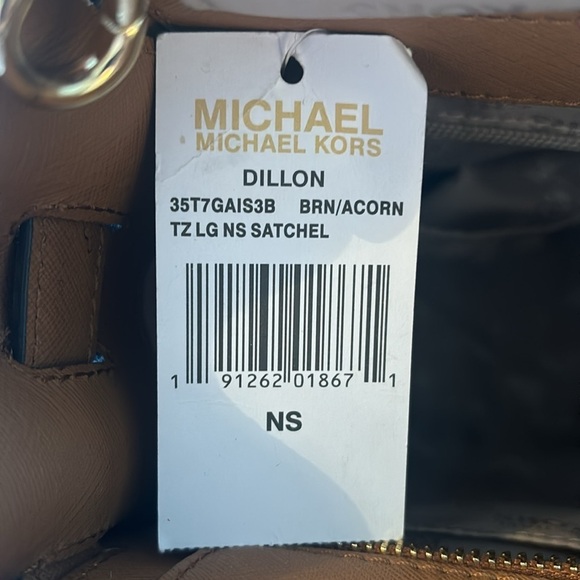 Michael Kors Dillon Satchel Brown Acorn NWT - Picture 13 of 16